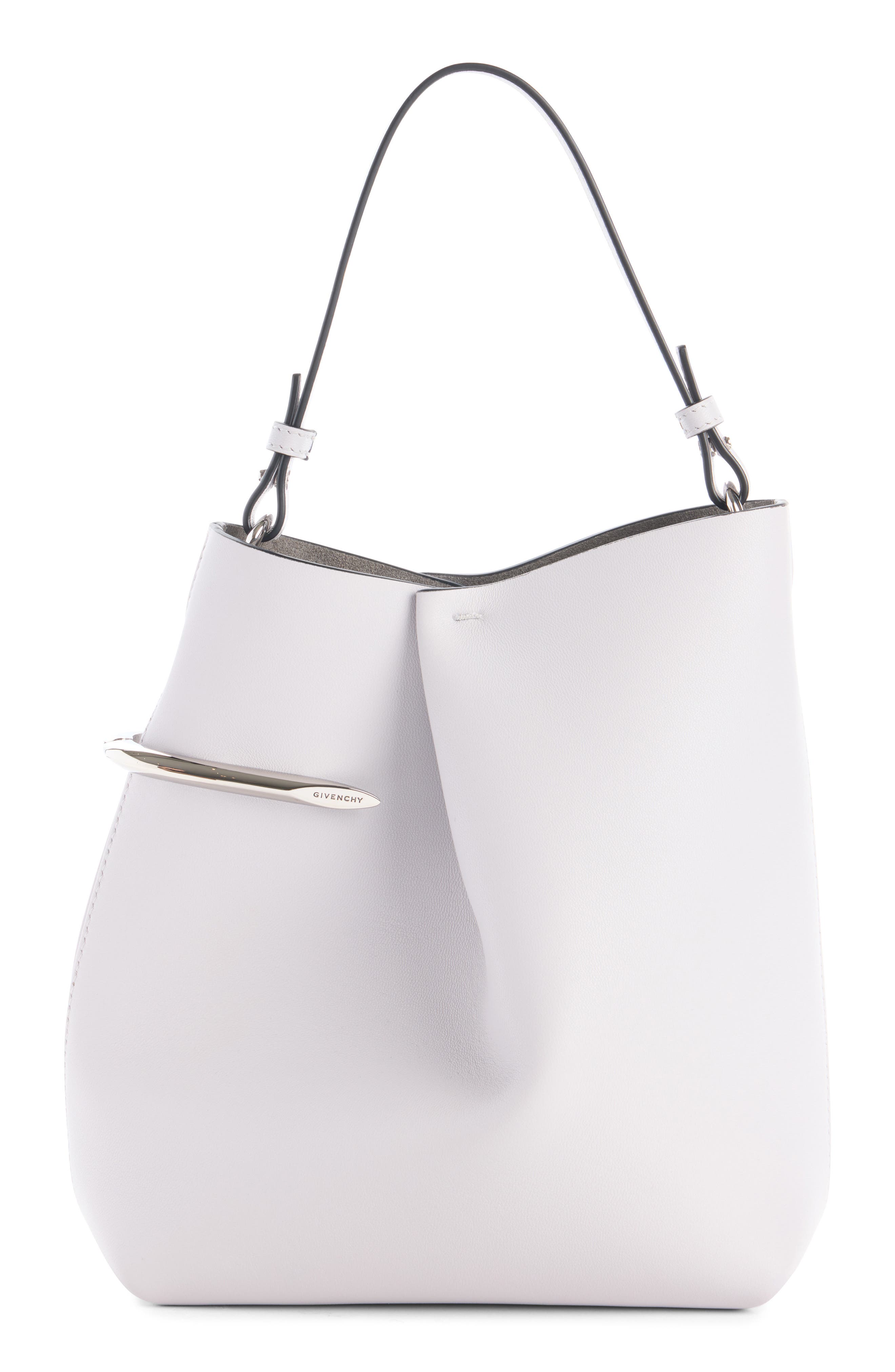 Givenchy Mini Pinch Me Leather Tote, Main, color, 057-Cloud Grey