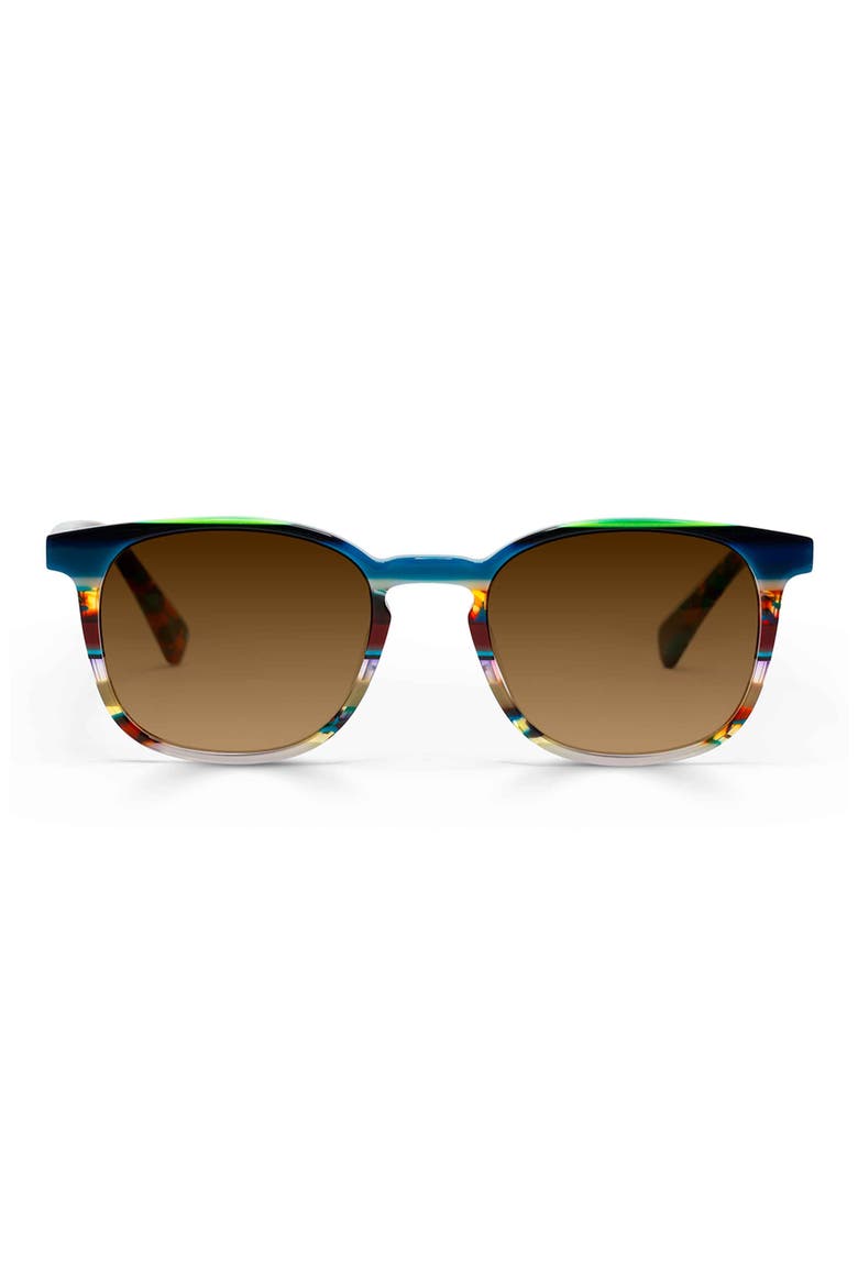 Boardroom 49mm Polarized Square Sunglasses, Alternate, color, TEAL TORTOISE