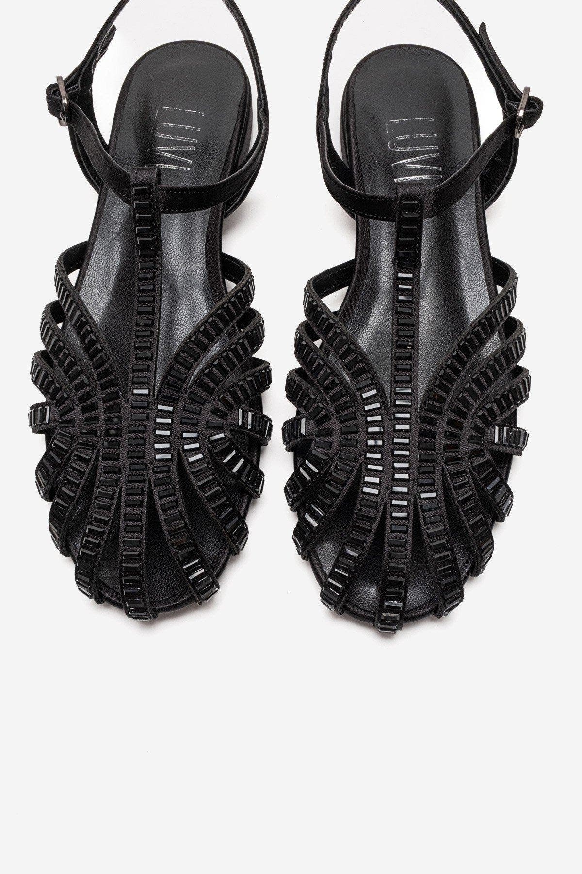 Lavina Embellished Sandal, Alternate, color, Black
