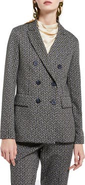 ottod'Ame Printed Double Breasted Blazer