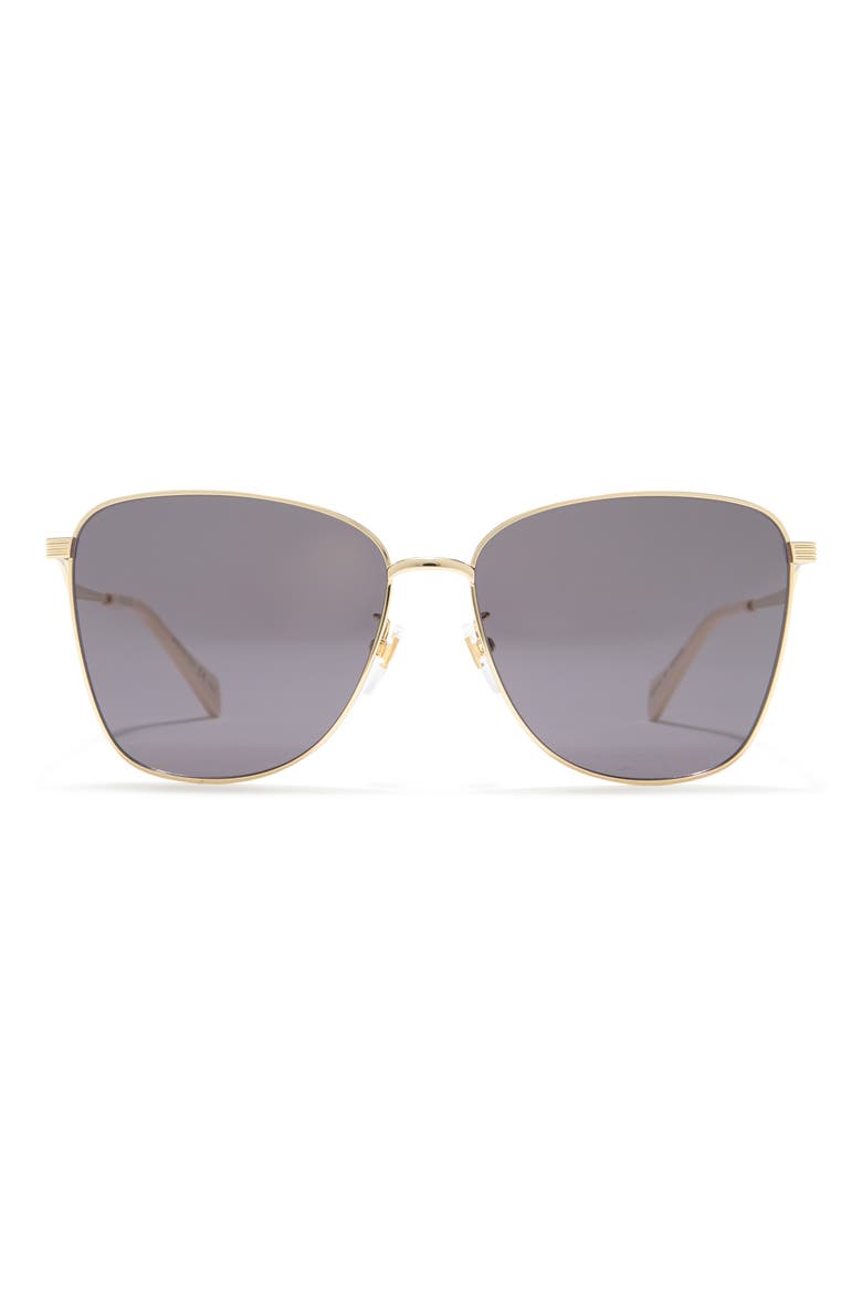 60mm Oversized Butterfly Sunglasses, Main, color, GOLD GOLD GREY
