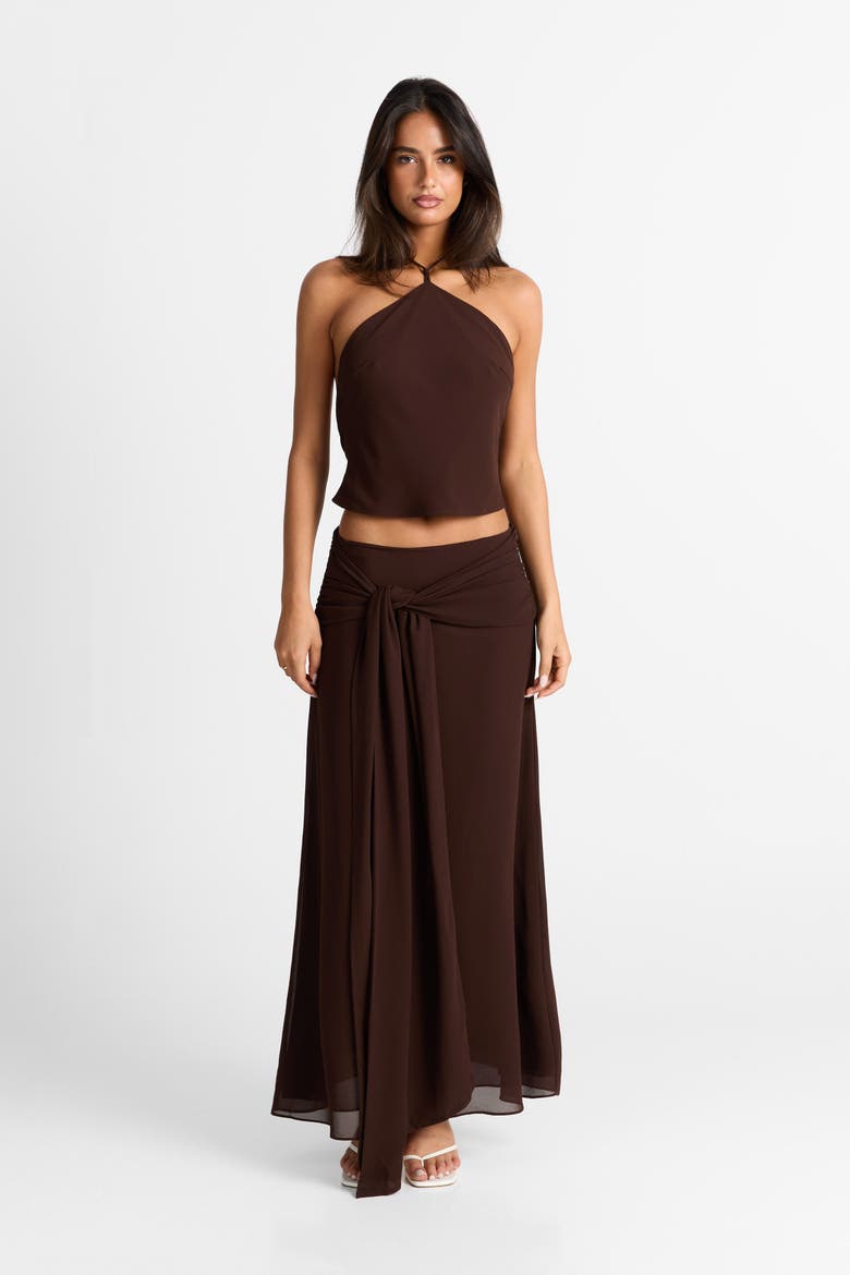 Nova Maxi Skirt, Alternate, color, Chocolate