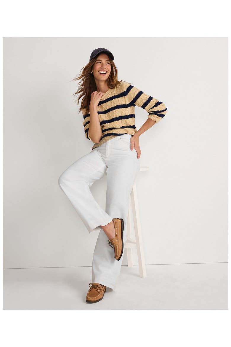 High Rise Wide Leg Denim Jeans, Alternate, color, White