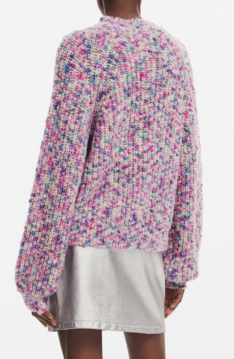Desigual Birmingham Marled Blouson Sweater, Alternate, color, Pink Mix