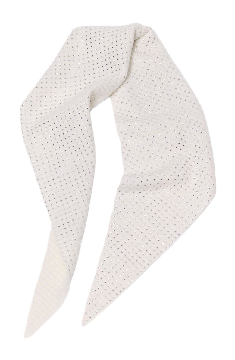 maje Rhinestone wool triangle scarf, Alternate, color, Ecru