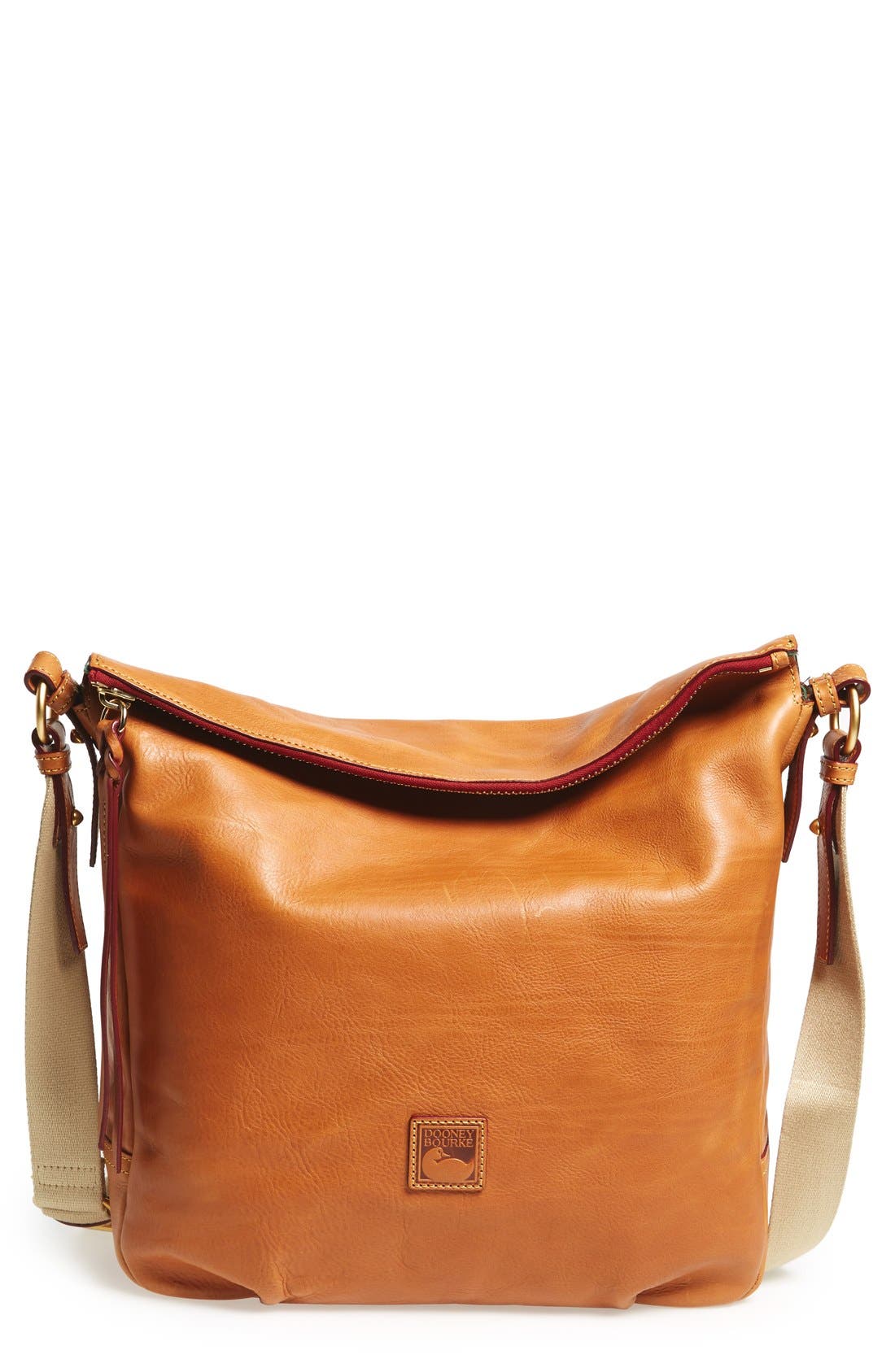 'Tilton' Leather Crossbody Bag, Main, color, NATRUAL