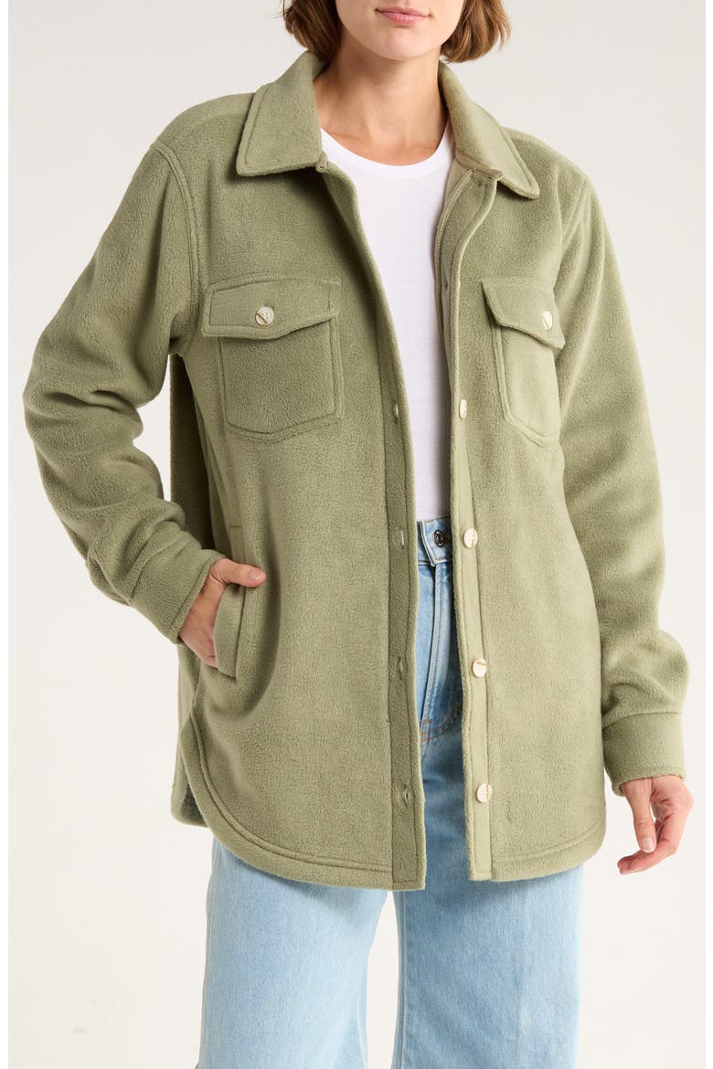 Polar Fleece Shacket, Main, color, OIL GREEN