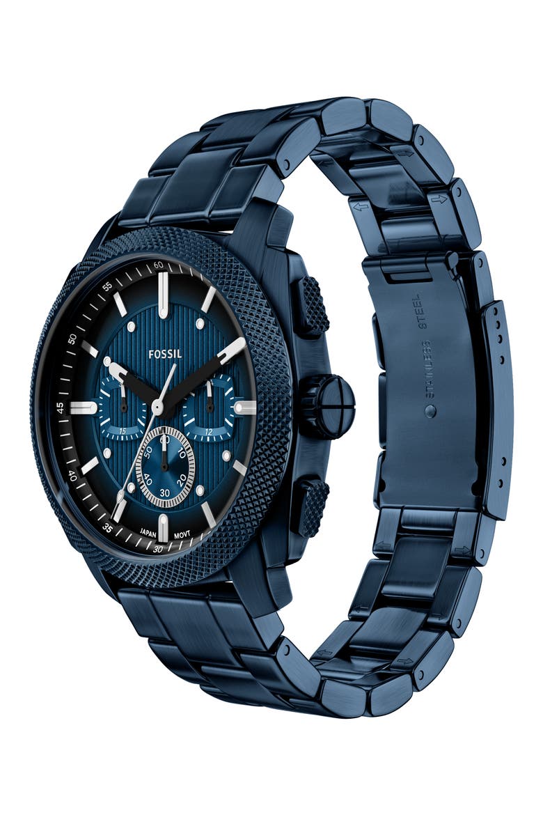 Machine Navy Chronograph Bracelet Watch, 44mm, Alternate, color, NAVY
