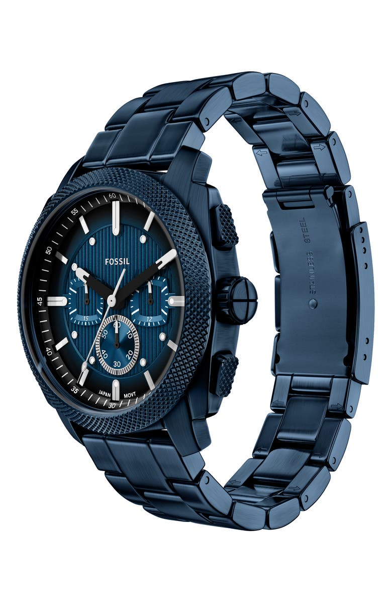 Fossil Machine Navy Chronograph Bracelet Watch, 44mm, Alternate, color, 