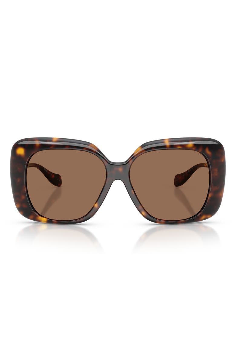 Versace 57mm Square Sunglasses, Main, color, Havana / Dark Brown