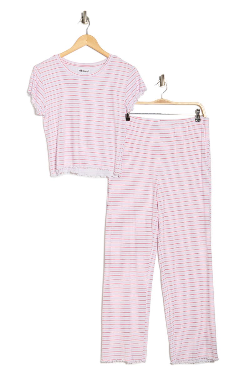 Abound Sweet Dreams Knit Pajamas, Alternate, color, White- Purple Jess Stripe