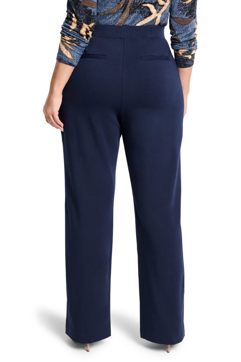 Pintuck Pleated Wide Leg Knit Pants, Alternate, color, DARK INDIGO