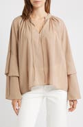 VERO MODA Frill Sleeve Tie Neck Top