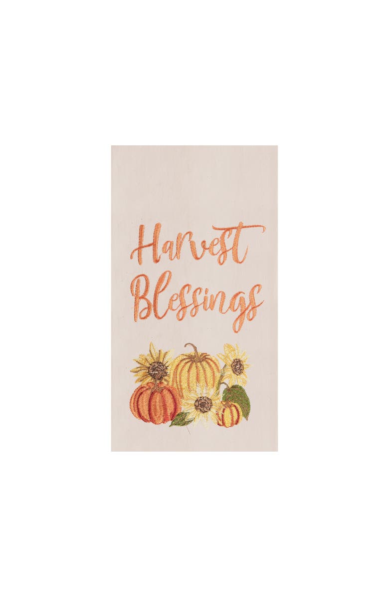 C&F Home Harvest Blessing Embroidered Flour Sack Dishtowel, Main, color, White
