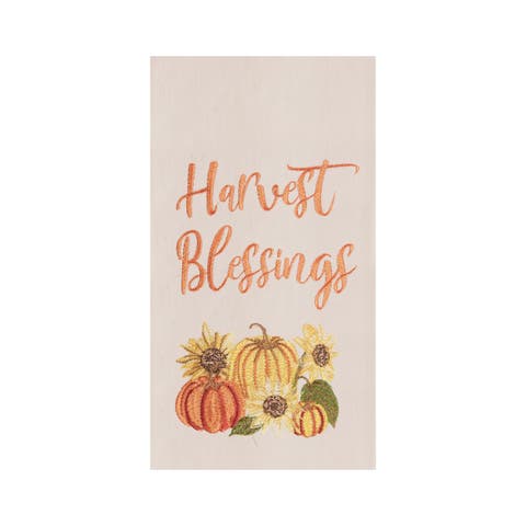 Harvest Blessing Embroidered Flour Sack Dishtowel