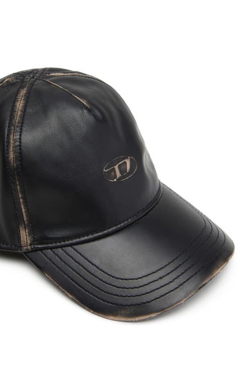 Diesel ® Heather Faux Leather Baseball Cap