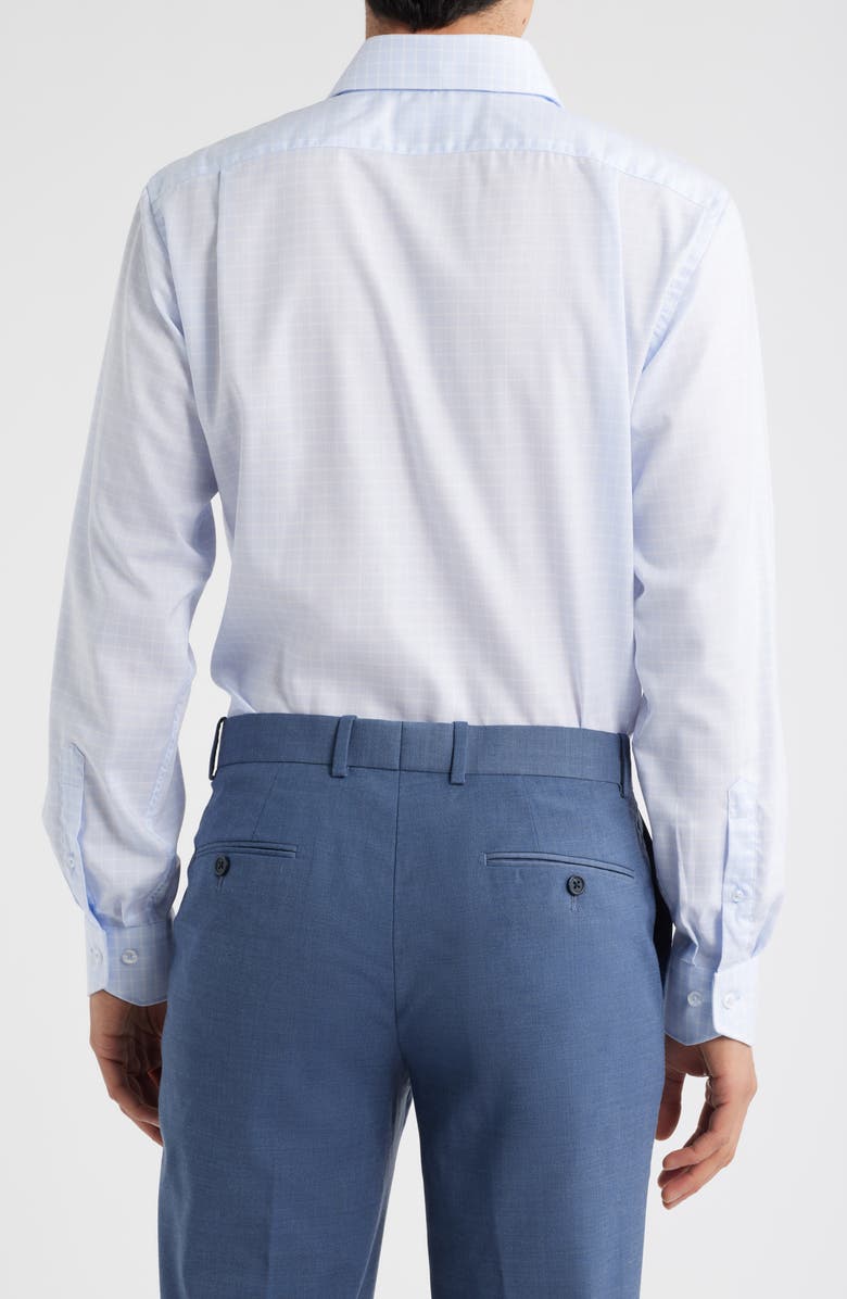 Lorenzo Uomo Trim Fit Check Cotton Dress Shirt, Alternate, color, Light Blue