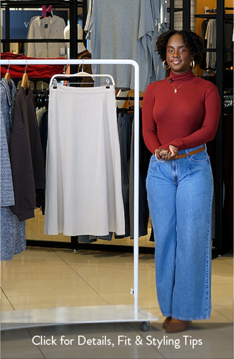 Pinstripe Midi Skirt, sales video thumbnail