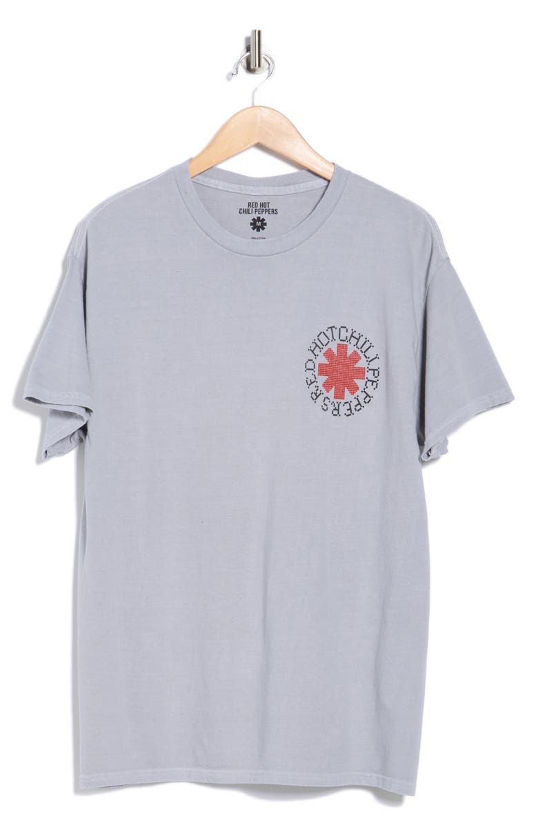 Merch Traffic RHCP Cross Stitch Asterisk Cotton Graphic T-Shirt, Alternate, color, Light Grey Pigment Dye