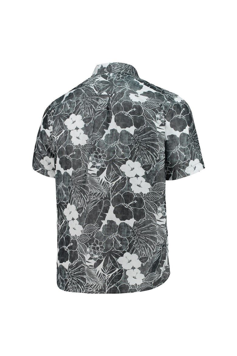 Men's Tommy Bahama Black Washington Commanders Coconut Point Playa Floral IslandZone Button-Up Shirt, Alternate, color, Black