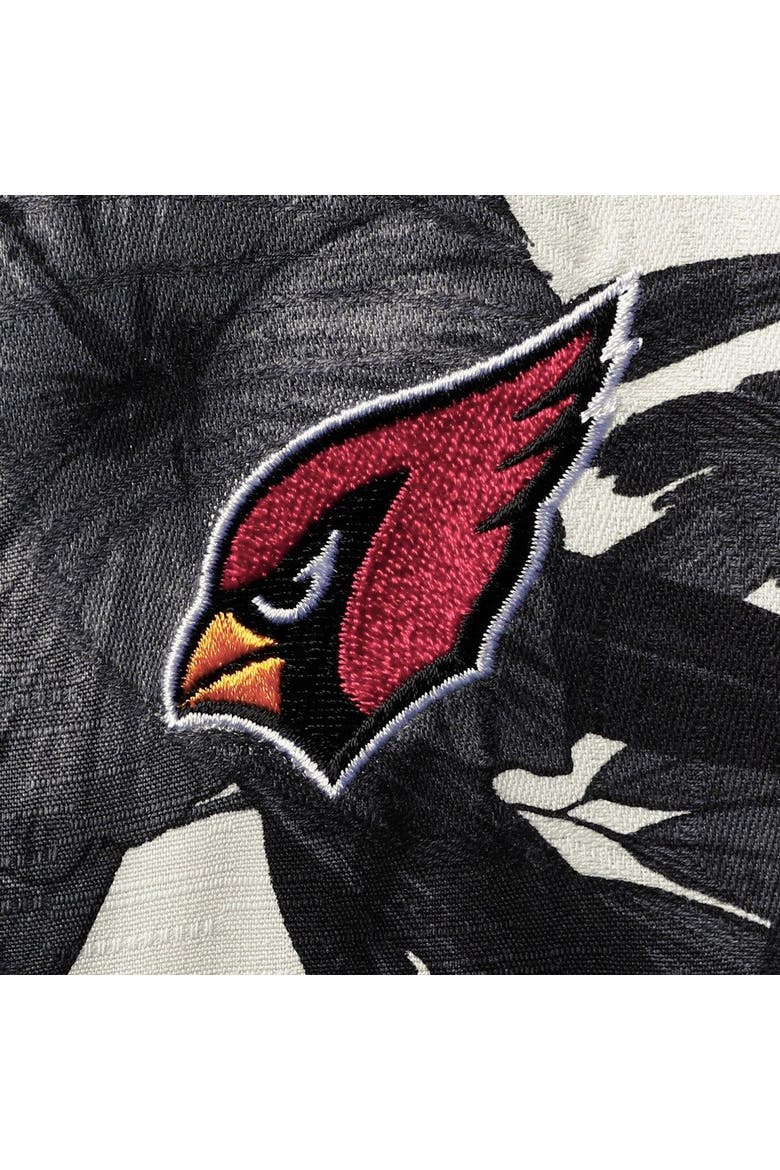 Men's Tommy Bahama Black Arizona Cardinals Sport Harbor Island Hibiscus Camp Button-Up Shirt, Alternate, color, Black