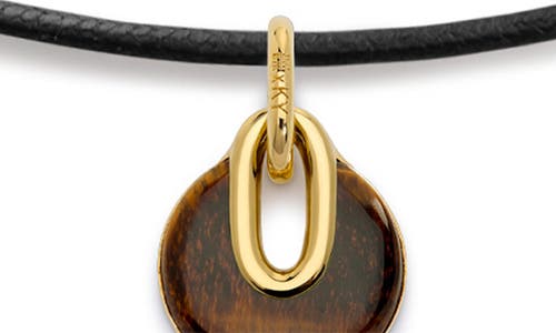 Monica Vinader X Kate Young Semipreciouis Stone Pendant Cord Necklace In Black