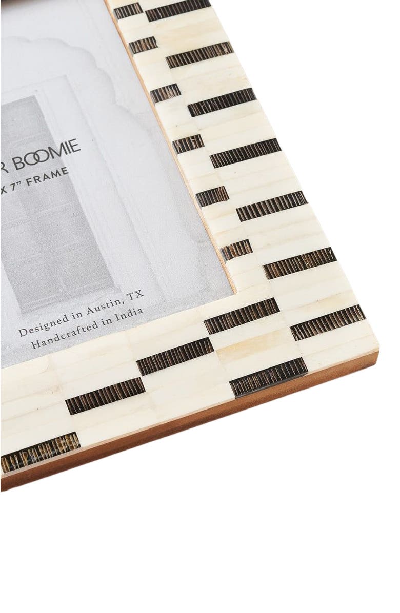 Matr Boomie Mukhendu Black & White 5x7 Picture Frame - Hand Carved Bone, Alternate, color, Black/White