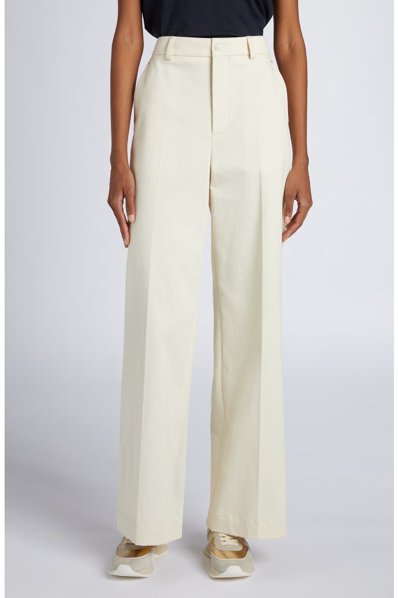 Cotton Stretch Twill Straight Leg Pants, Main, color, IVORY
