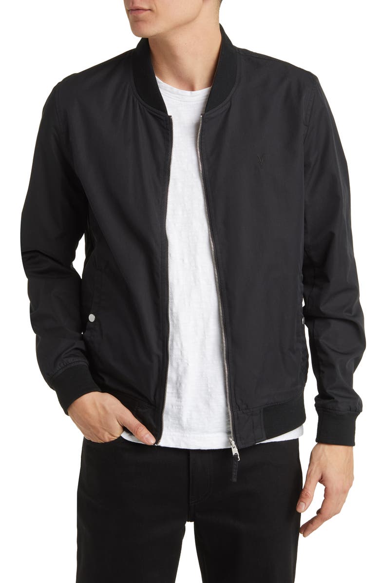 AllSaints Bassett Reversible Bomber Jacket, Alternate, color, Green/ Black