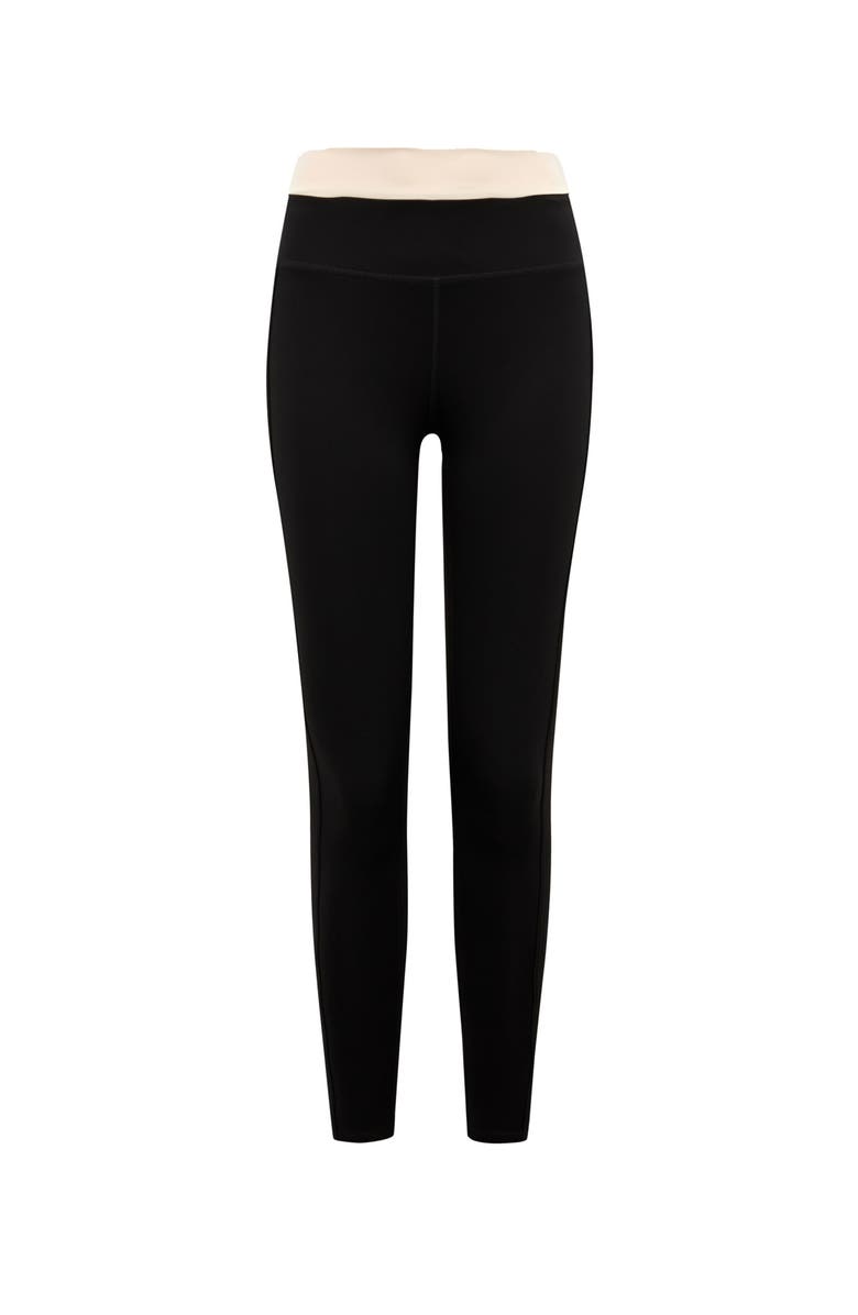 Born Living Yoga Fiorella Performance Medium Rise Sport Legging, Alternate, color, Black/Stone
