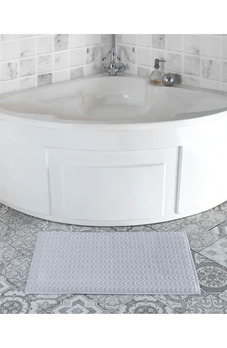 Brooks Brothers Herringbone Bath Mat, Alternate, color, Silver