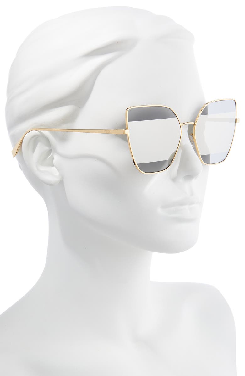 Fendi 'Fendi Stripes 61mm Cat Eye Sunglasses, Alternate, color,