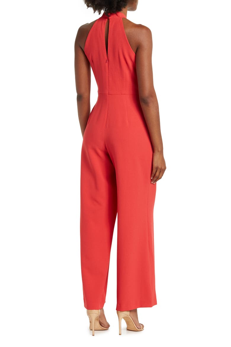 Halter Neck Wide Leg Jumpsuit, Alternate, color, FIRE