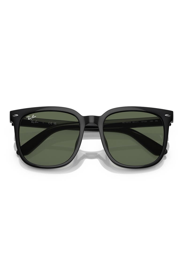 55mm Square Sunglasses, Main, color, BLACK