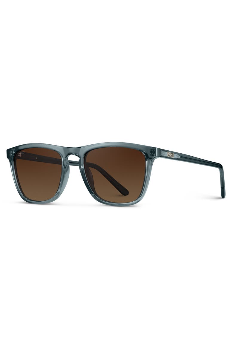 Wesley - 53mm Modern Rectangular Polarized Sunglasses, Alternate, color, Crystal Stone Blue