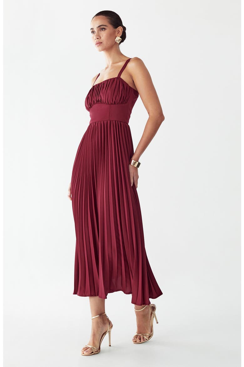 Lucie Midi Dress, Alternate, color, Burgundy