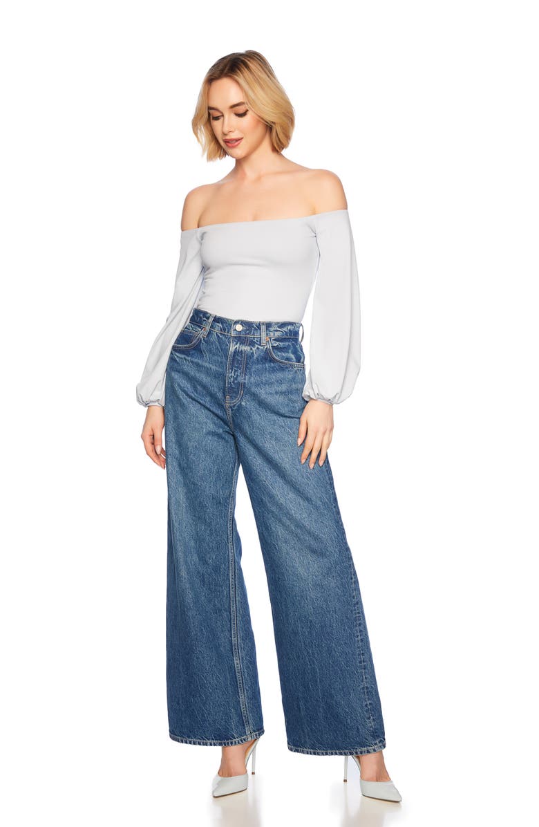 Susana Monaco Poet Off the Shoulder Top, Alternate, color, Tranquility