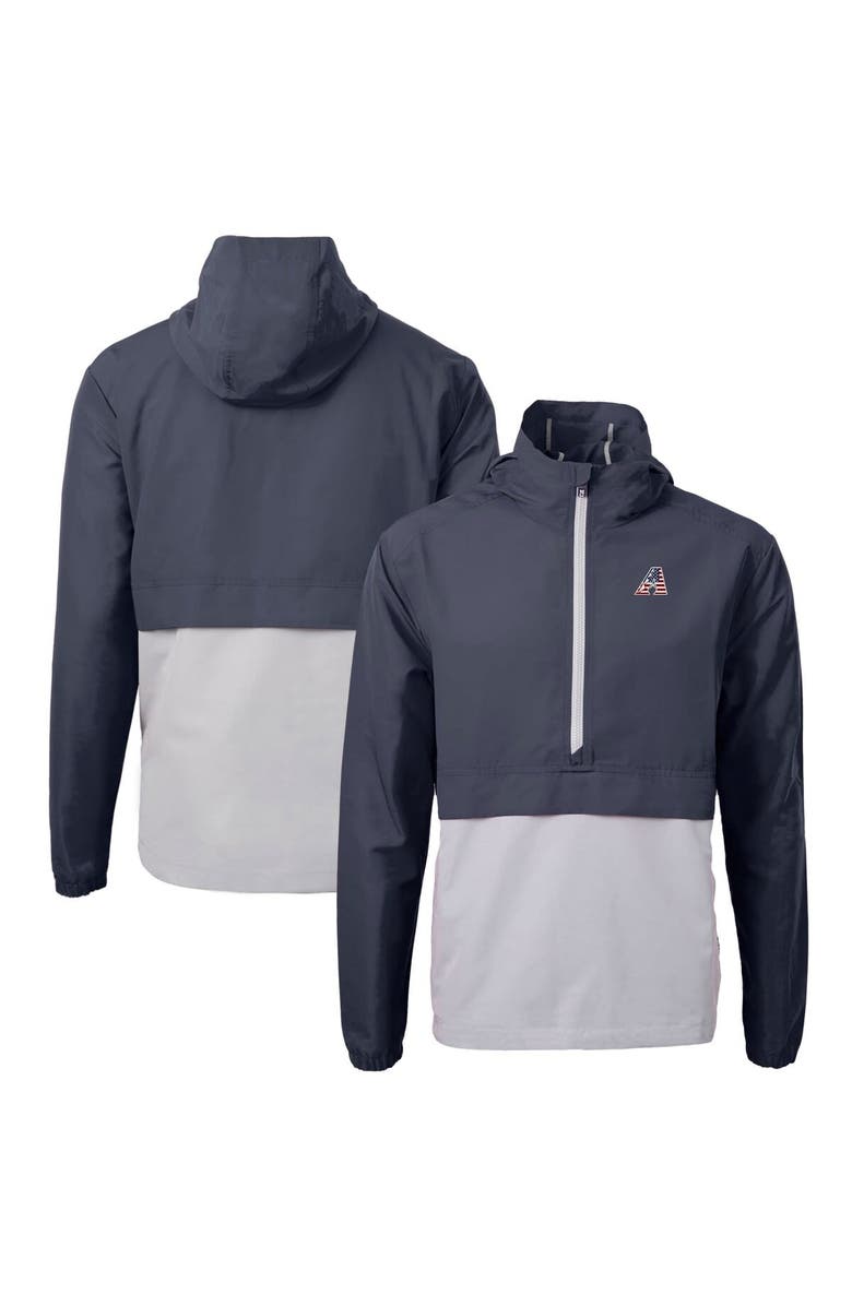 Cutter & Buck Men's Cutter & Buck  Navy/Gray Arizona Diamondbacks Americana Logo Charter Eco Knit Recycled Anorak Half-Zip Jacket, Alternate, color, 