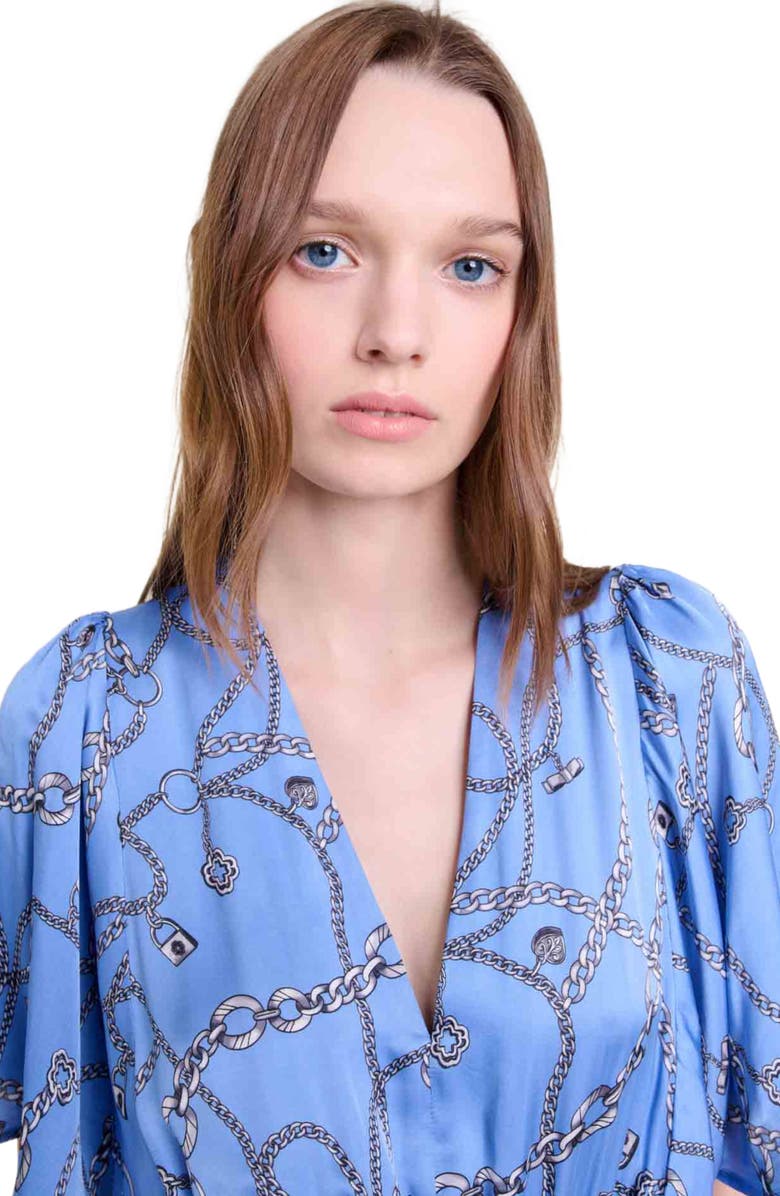 maje Patterned maxi dress, Alternate, color, 