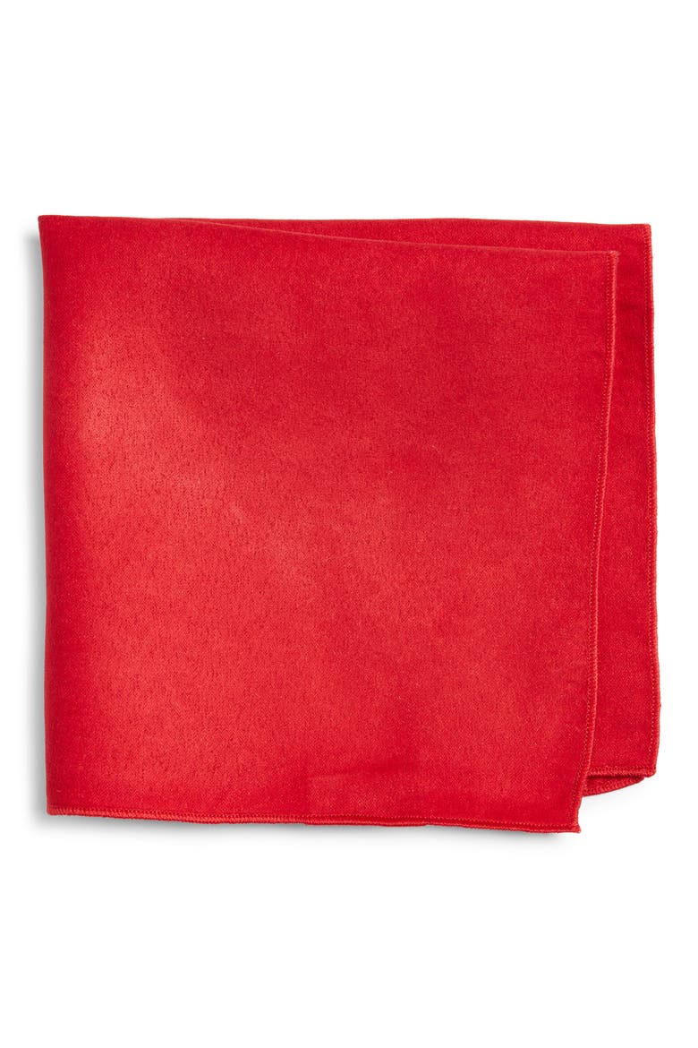 Red Cotton Pocket Square, Main, color, RED