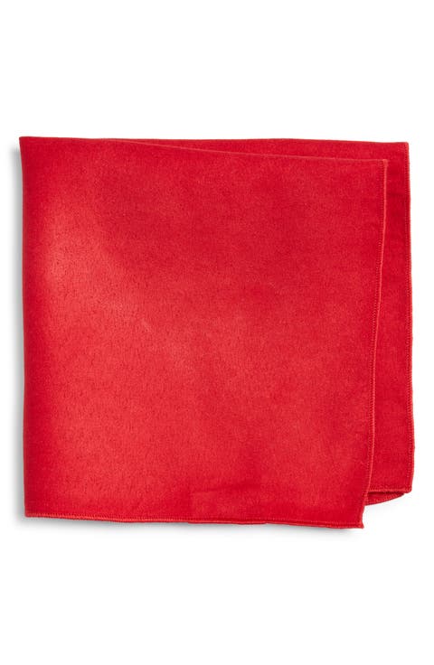 Red Cotton Pocket Square