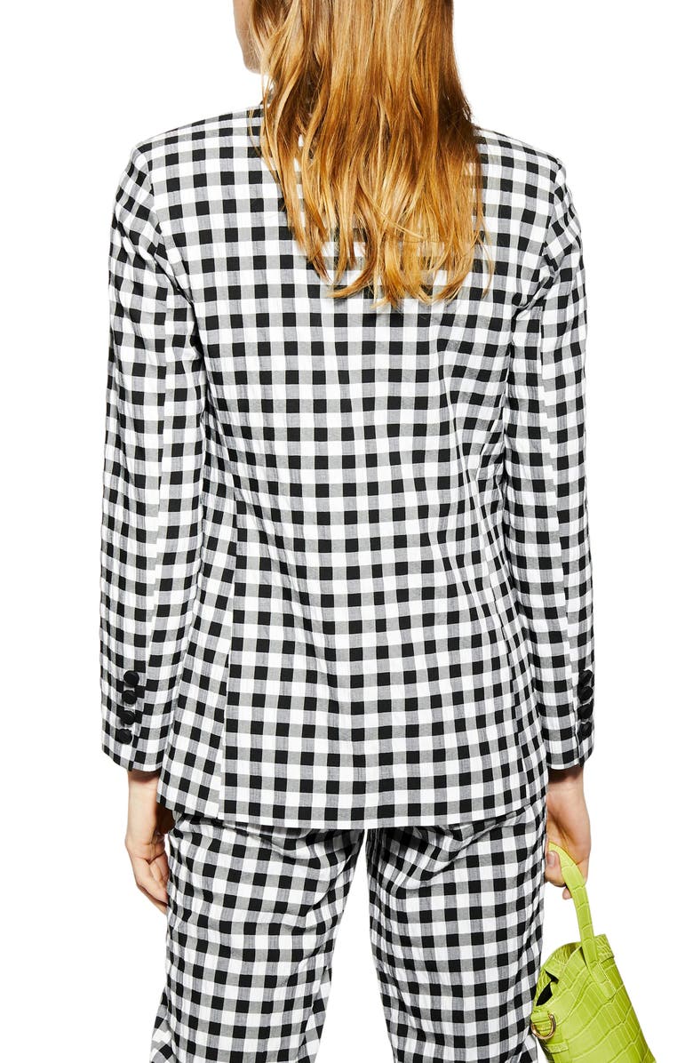 Topshop Gingham Blazer, Alternate, color, 