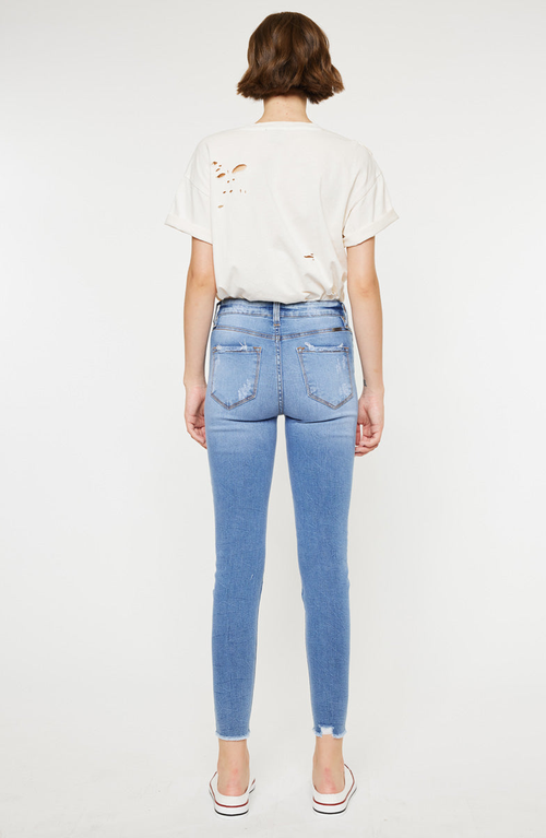 Kancan Cecilia High Rise Ankle Skinny Jeans In Blue