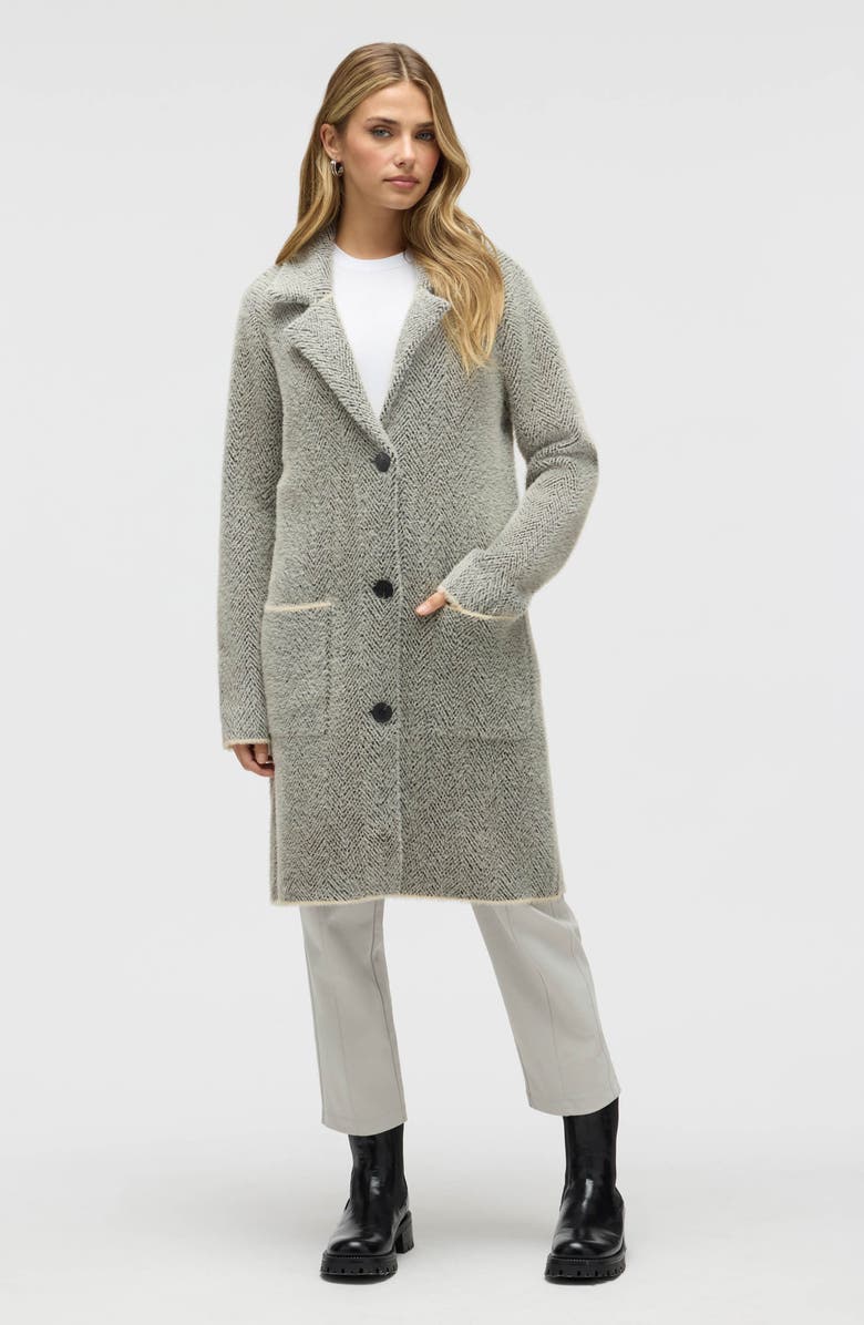 NVLT Chevron Print Eyelash Coat, Alternate, color, Herringbone