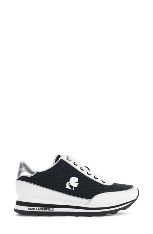 Karl Lagerfeld Maico Lace-up Sneaker In White/black