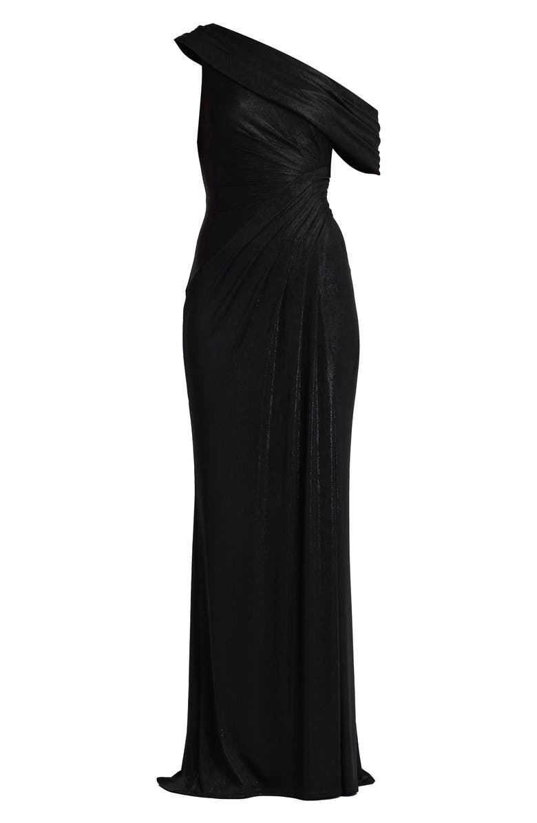 Tadashi Shoji One-Shoulder Metallic Gown, Alternate, color,