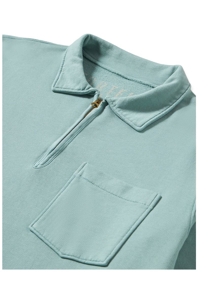 Yalep Brushed Jersey Quarter Zip Collared Sweatshirt, Alternate, color, ACQUAMARINE