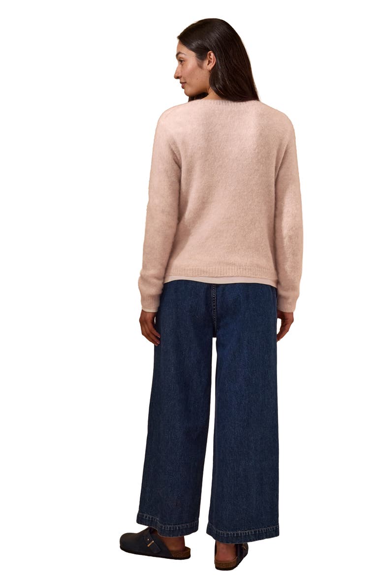 Gauzy Boat Knit Sweater, Alternate, color, Peony