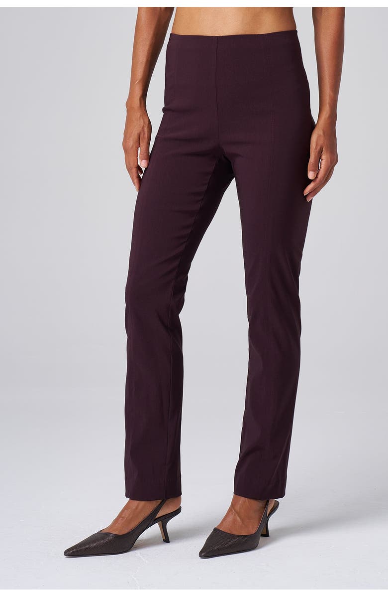 Franne Golde All Season Tapered Pull-On Stretch Pants, Alternate, color, Black Cherry