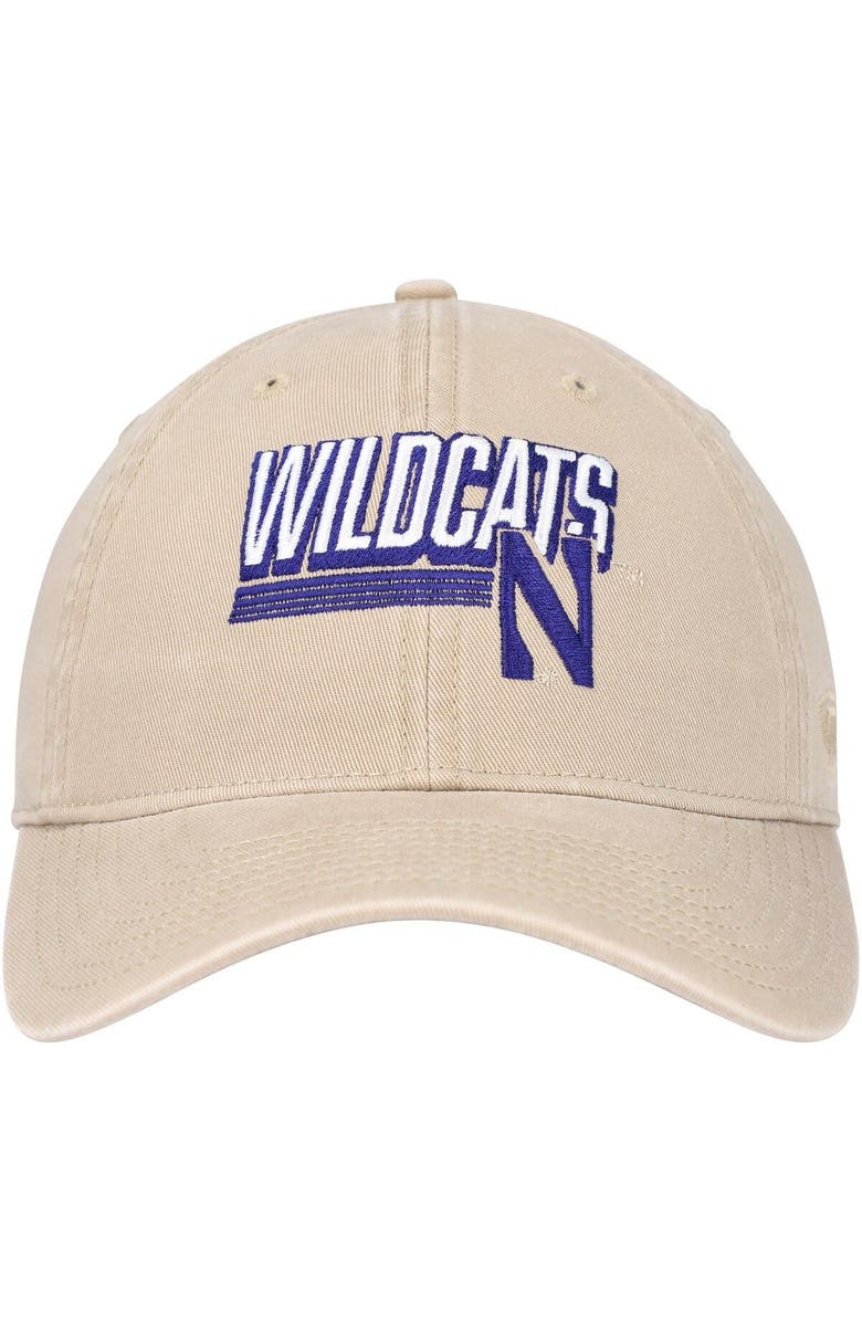 TOP OF THE WORLD Men's Top of the World Khaki Northwestern Wildcats Slice Adjustable Hat, Alternate, color, 